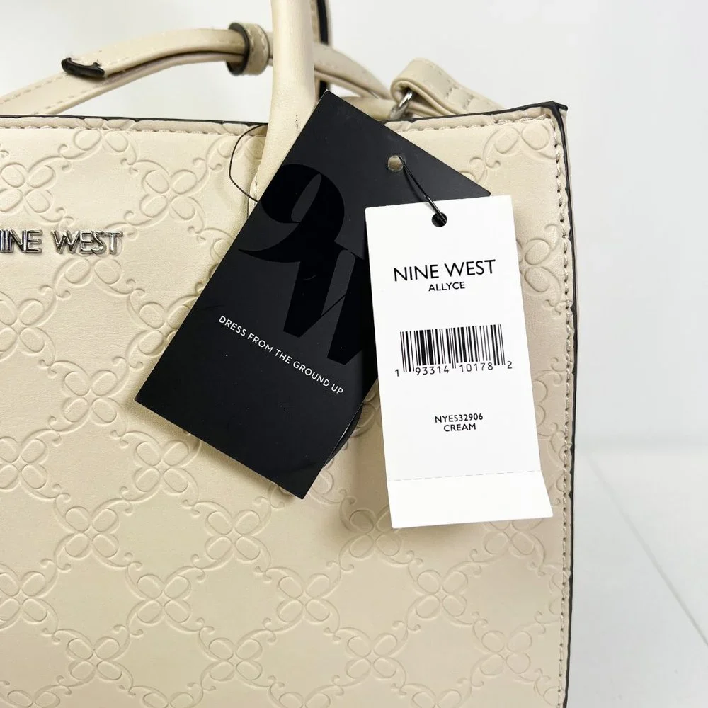 New Nine West Women's Allyce Signature Shoulder Bag, Handbag, Purse Jet Beige - Picture 7 of 10